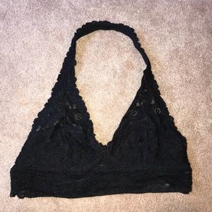 Aerie Black Lace Halter Bralette